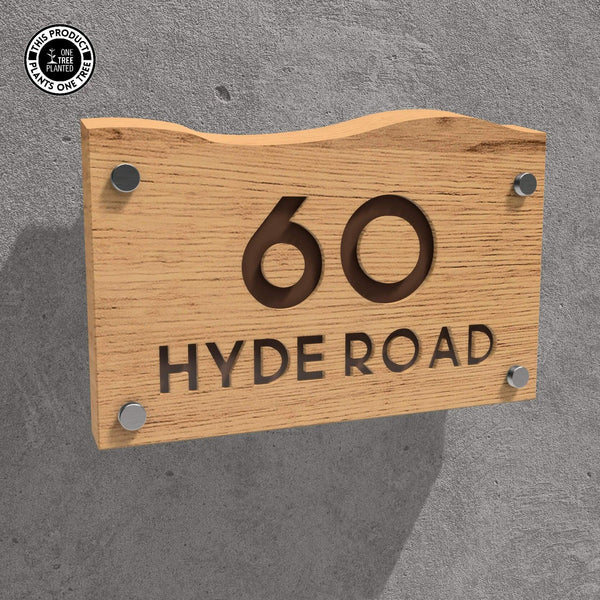 Solid Oak House Sign, Font 1, Epoxy Resin Infill-Oak House Sign-Rustic Fox LTD-Brown-Large-Rustic Fox LTD